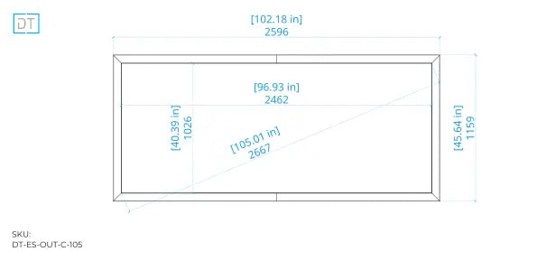 Outline Fixed Projection Screen - 2.4:1 Aspect Display Technologies