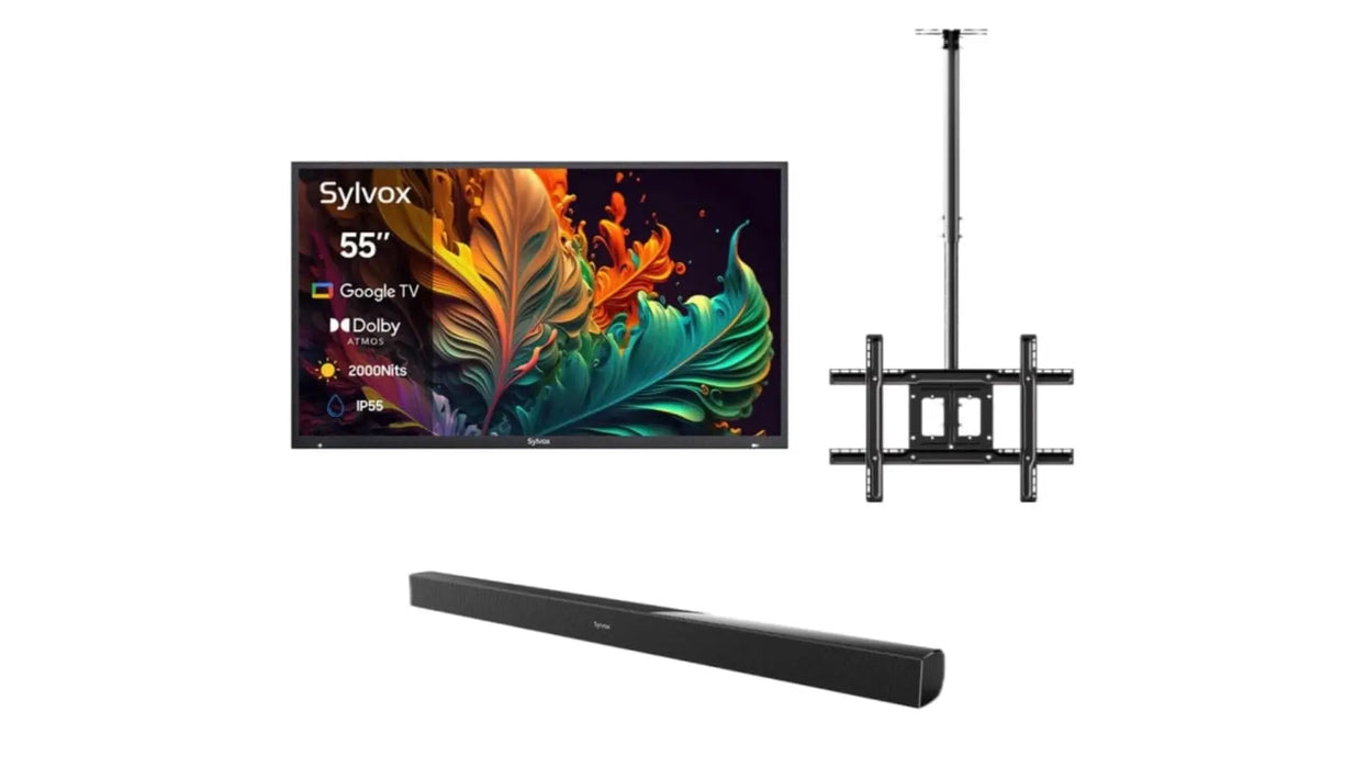 55" Outdoor TV - 2024 Pool Pro 2.0 QLED Series - 2000Nit (Full Sun) Slyvox