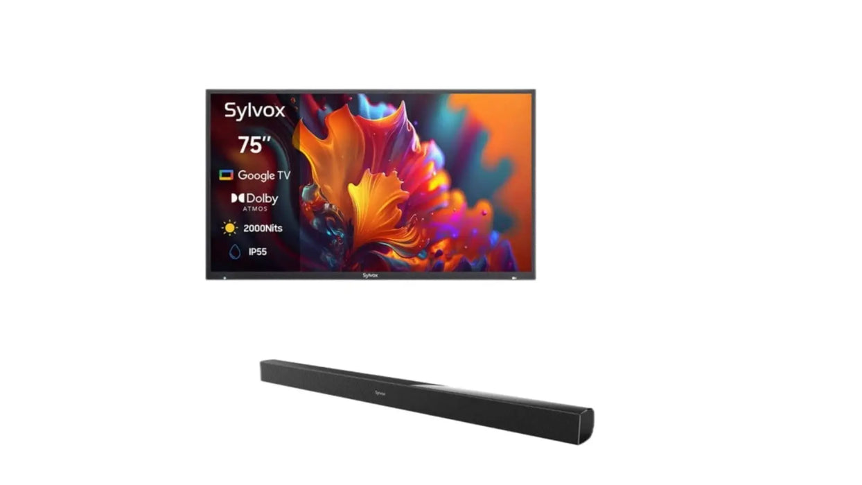 75" Outdoor TV - 2024 Pool Pro 2.0 QLED Series - 2000Nit (Full Sun) Sylvox