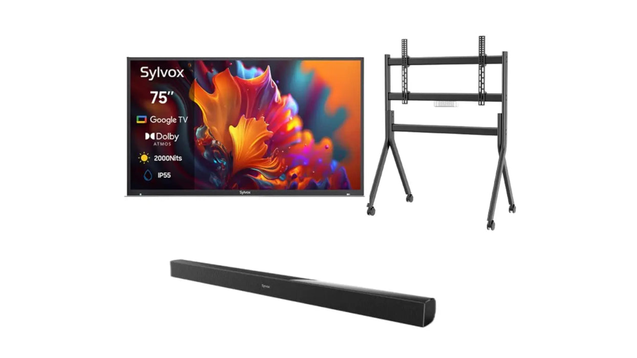 75" Outdoor TV - 2024 Pool Pro 2.0 QLED Series - 2000Nit (Full Sun) Sylvox