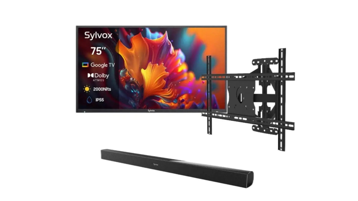 75" Outdoor TV - 2024 Pool Pro 2.0 QLED Series - 2000Nit (Full Sun) Sylvox