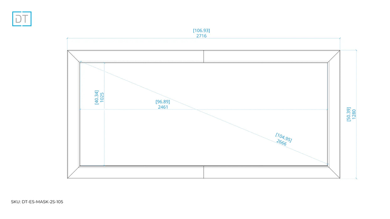 Mask 2s - Side Masking Projection Screen - 2.4:1 Aspect Display Technologies