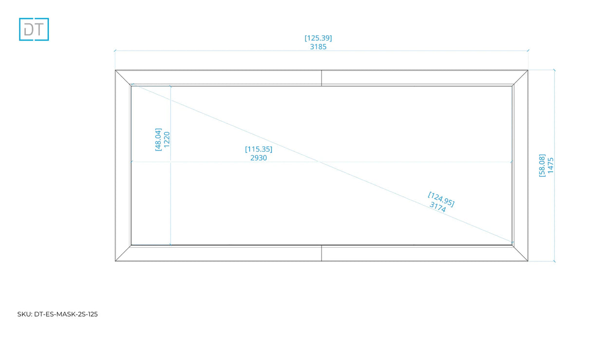 Mask 2s - Side Masking Projection Screen - 2.4:1 Aspect Display Technologies