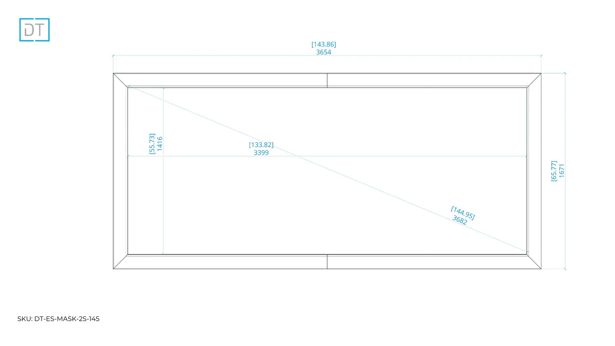 Mask 2s - Side Masking Projection Screen - 2.4:1 Aspect Display Technologies