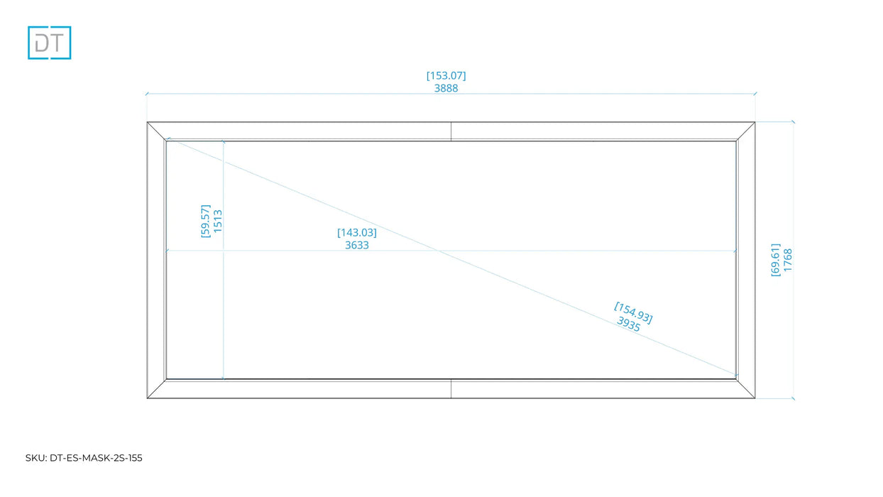 Mask 2s - Side Masking Projection Screen - 2.4:1 Aspect Display Technologies