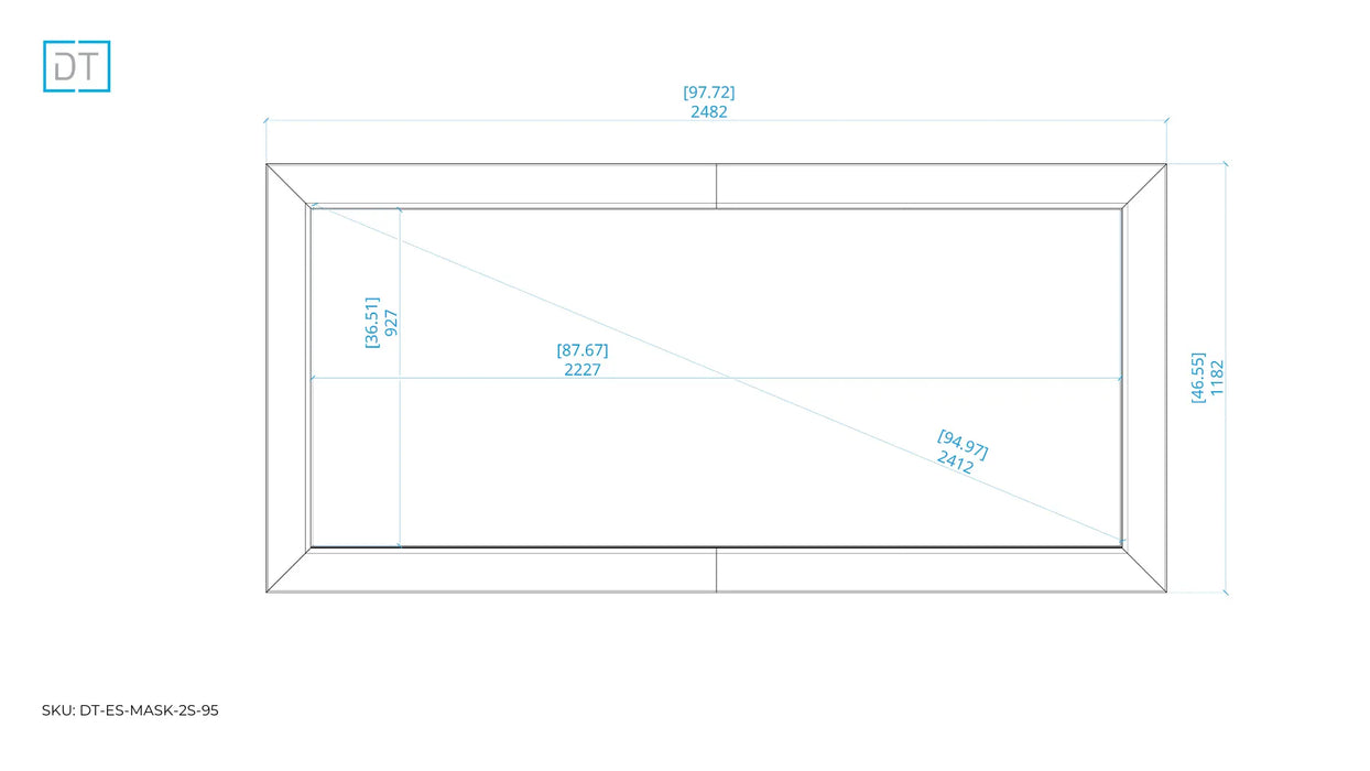 Mask 2s - Side Masking Projection Screen - 2.4:1 Aspect Display Technologies