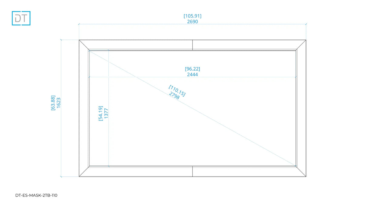 Mask2TB - Top and Bottom Masking Projection Screen - 1.78:1 Aspect Display Technologies