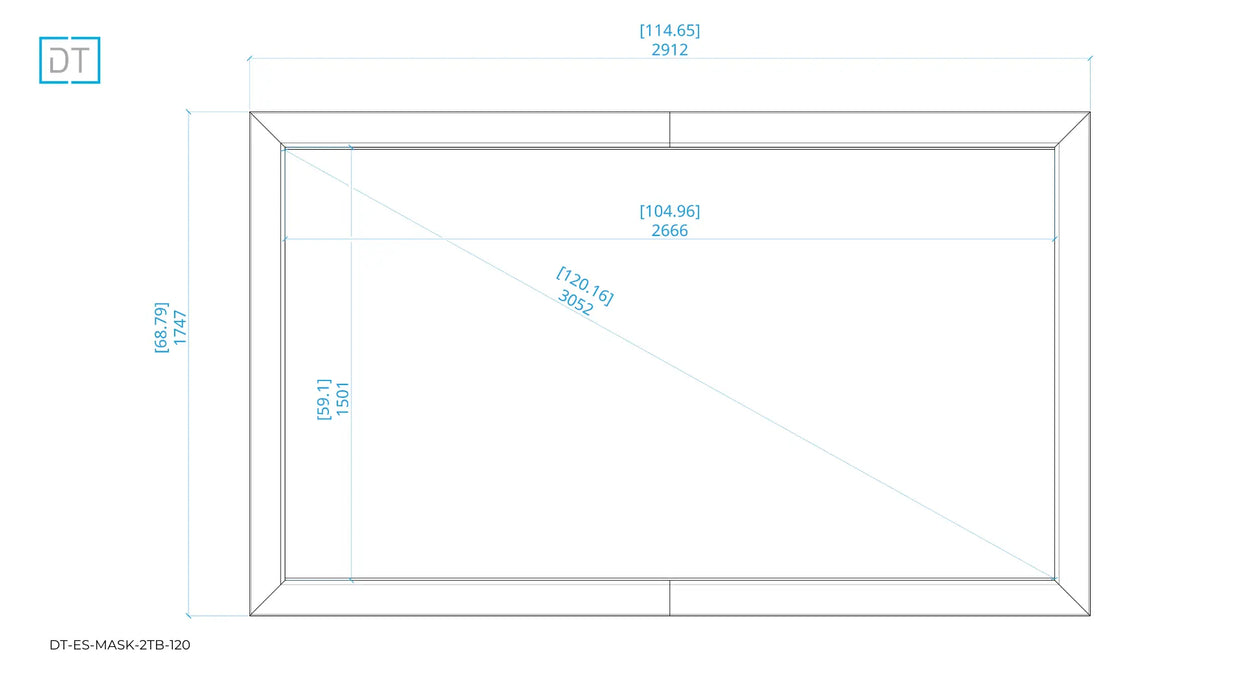 Mask2TB - Top and Bottom Masking Projection Screen - 1.78:1 Aspect Display Technologies