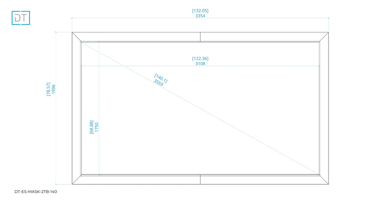 Mask2TB - Top and Bottom Masking Projection Screen - 1.78:1 Aspect Display Technologies