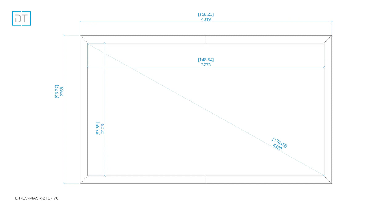 Mask2TB - Top and Bottom Masking Projection Screen - 1.78:1 Aspect Display Technologies