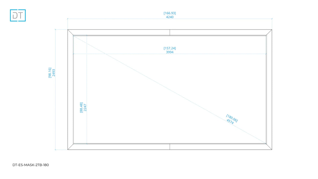 Mask2TB - Top and Bottom Masking Projection Screen - 1.78:1 Aspect Display Technologies