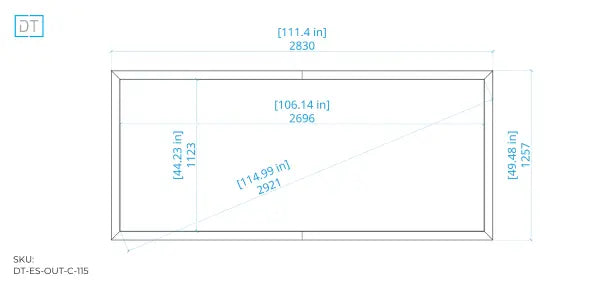 Outline Fixed Projection Screen - 2.4:1 Aspect Display Technologies