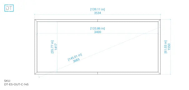 Outline Fixed Projection Screen - 2.4:1 Aspect Display Technologies