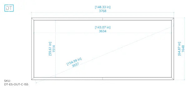 Outline Fixed Projection Screen - 2.4:1 Aspect Display Technologies