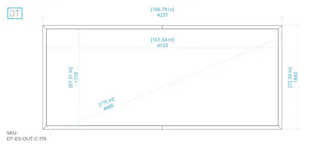 Outline Fixed Projection Screen - 2.4:1 Aspect Display Technologies