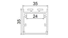 Surface Mount 35mm x 35mm LED Profile Light Walls